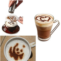 16pcs Coffee Stencils Thickened Foam Spray Template