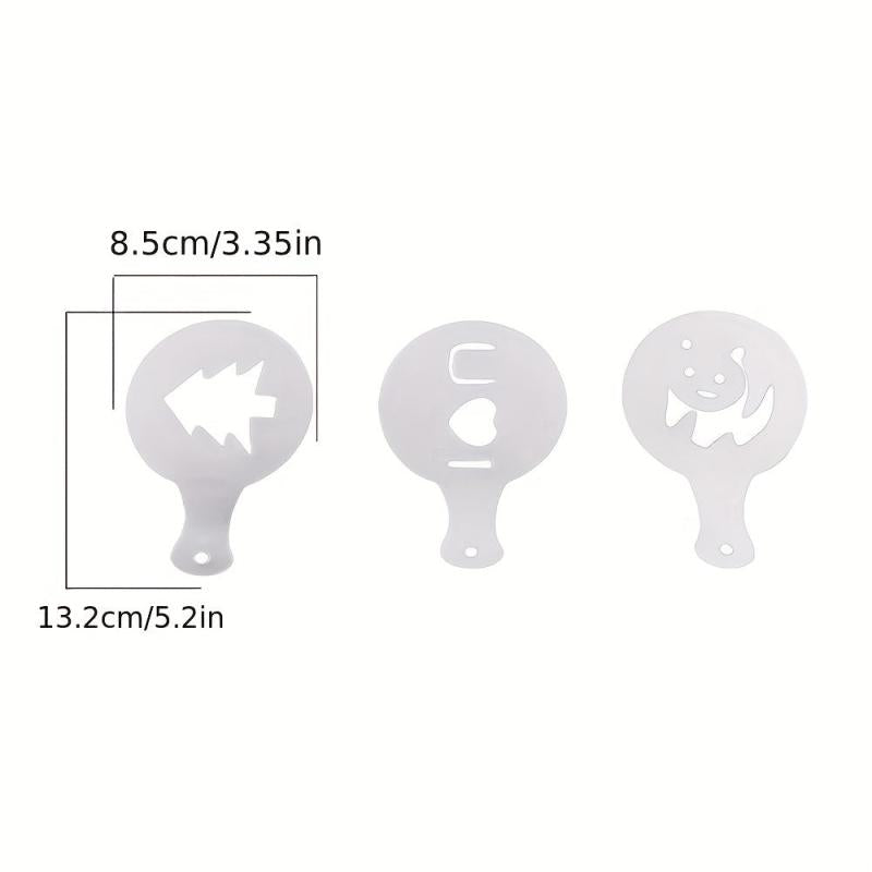 16pcs Coffee Stencils Thickened Foam Spray Template