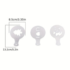 16pcs Coffee Stencils Thickened Foam Spray Template