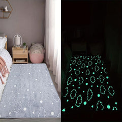 Luminous Fluffy Plush Area Rug Kids Room Moon Memory Foam Floor Mat Glow In Dark