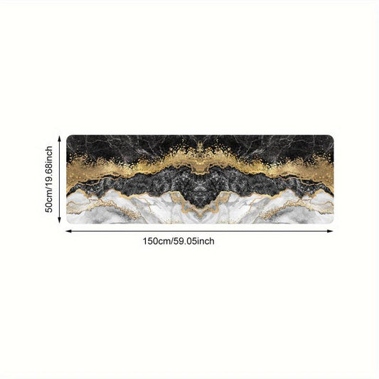 Non Slip Marble Pattern Floor Mat Soft Block Waterproof Dirt Resistant