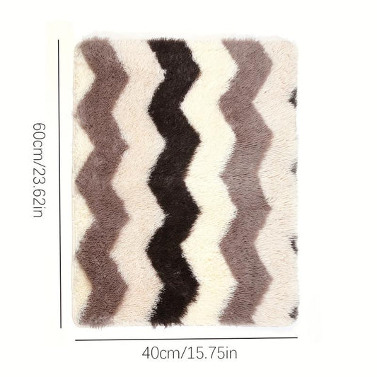 Ultra Soft Plush Rug Large Striped Area Rug Non slip Fluffy Shaggy Rug