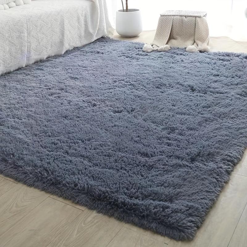 Plush Shag Furry Area Rug Dark Grey