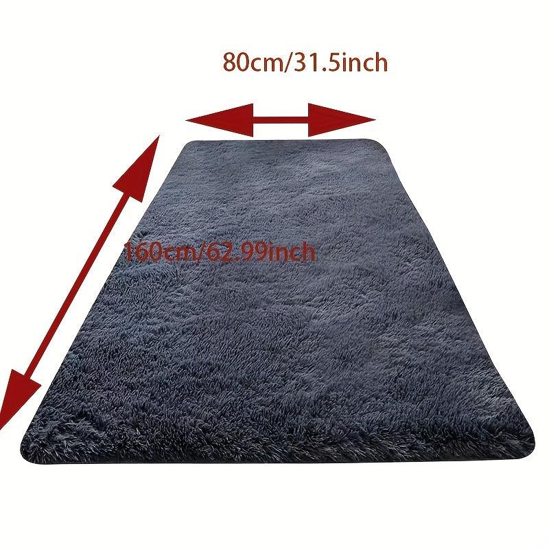 Plush Shag Furry Area Rug Dark Grey
