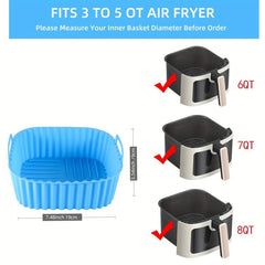 8 Inch Square Reusable Silicone Air Fryer Liner