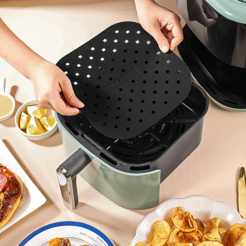 8 Inch Square Reusable Silicone Air Fryer Liner