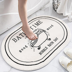 Modern Graphic Bathroom Rug Soft Absorbent Bath Mat