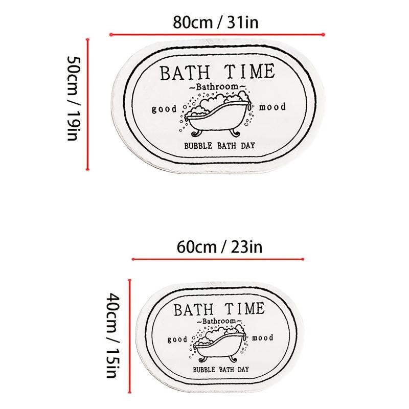 Modern Graphic Bathroom Rug Soft Absorbent Bath Mat