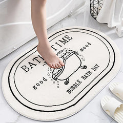 Modern Graphic Bathroom Rug Soft Absorbent Bath Mat
