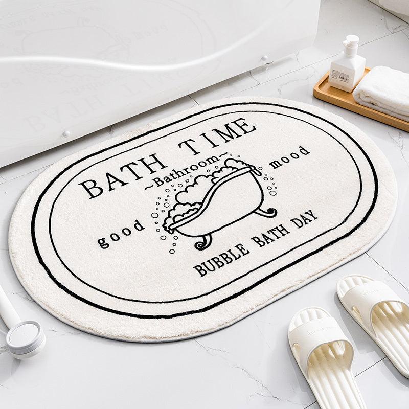 Modern Graphic Bathroom Rug Soft Absorbent Bath Mat