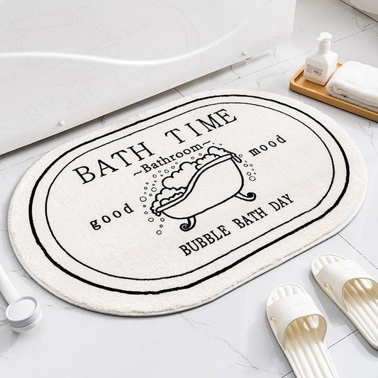 Modern Graphic Bathroom Rug Soft Absorbent Bath Mat