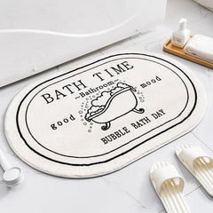 Modern Graphic Bathroom Rug Soft Absorbent Bath Mat