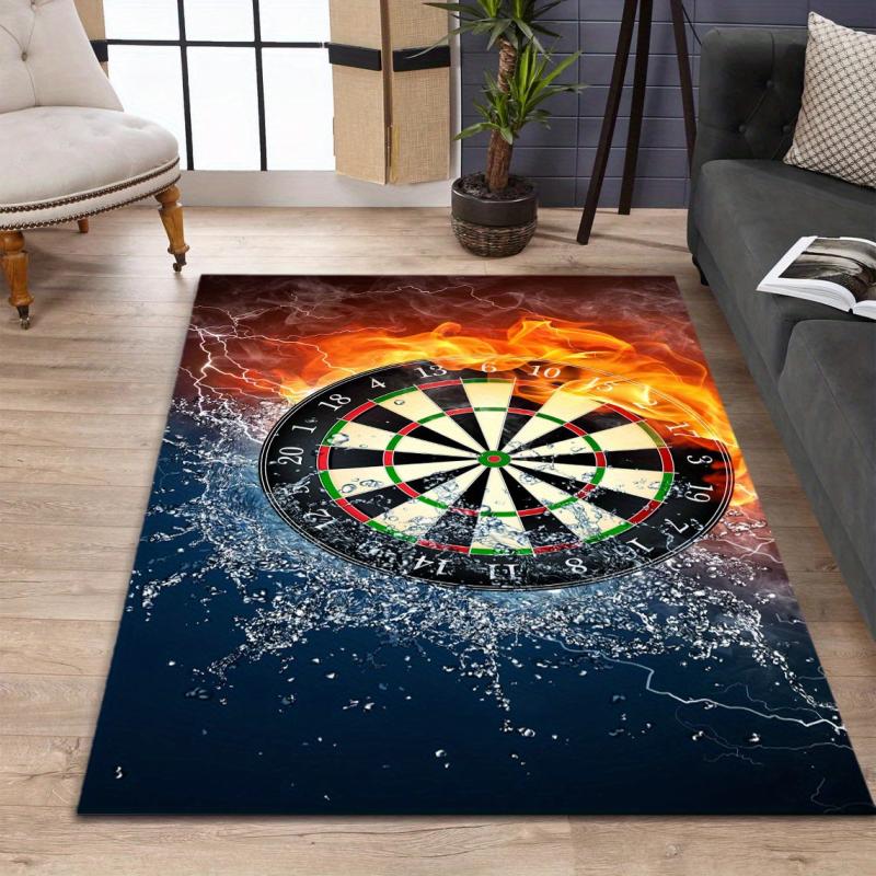 Fire And Water Dartboard Pattern Area Rug Non-slip Carpet