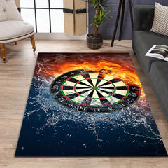 Fire And Water Dartboard Pattern Area Rug Non-slip Carpet