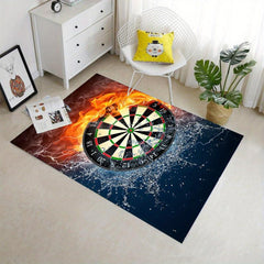 Fire And Water Dartboard Pattern Area Rug Non-slip Carpet
