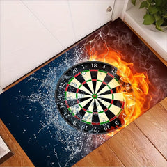 Fire And Water Dartboard Pattern Area Rug Non-slip Carpet
