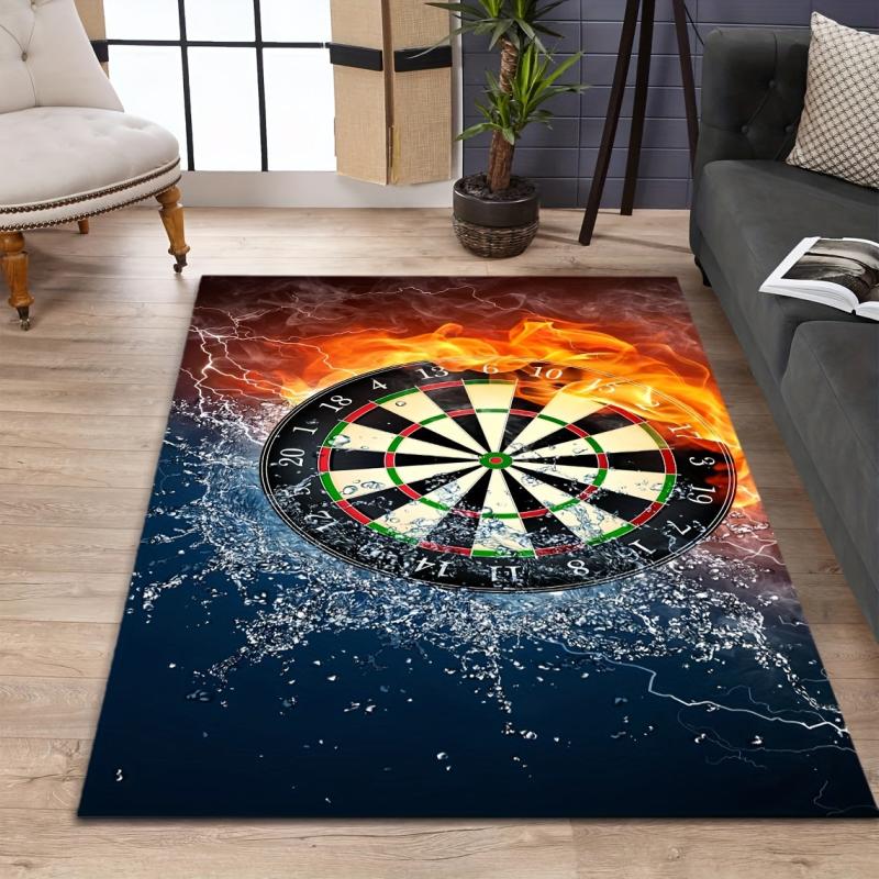 Fire And Water Dartboard Pattern Area Rug Non-slip Carpet
