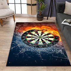 Fire And Water Dartboard Pattern Area Rug Non-slip Carpet