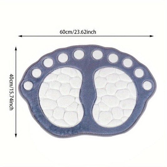 Dog Footprint Bathmat Memory Foam Cozy Bathroom Floor Rug Non Slip