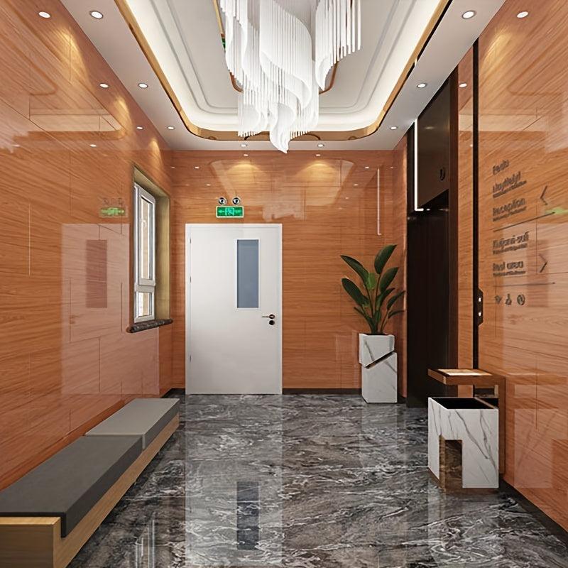 10pcs Peel and Stick Wall Tiles Self Adhesive Marble and Wood Pattern 12''x12''
