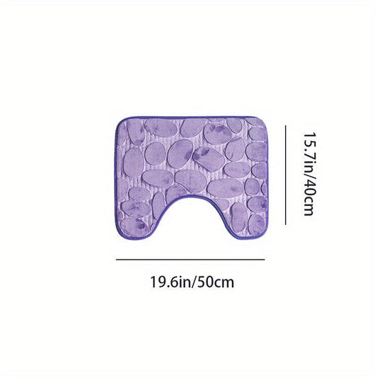 Soft Flannel Bath Rug with U Shape - Quick Drying - Machine Washable
