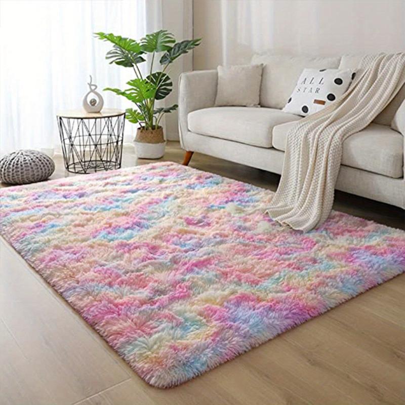 Shag Area Rug Tie Dyed Soft Plush Carpet