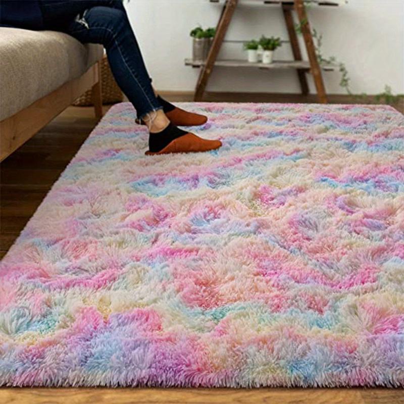 Shag Area Rug Tie Dyed Soft Plush Carpet