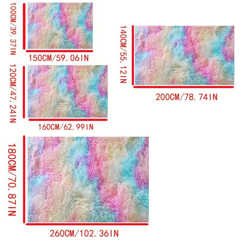 Shag Area Rug Tie Dyed Soft Plush Carpet