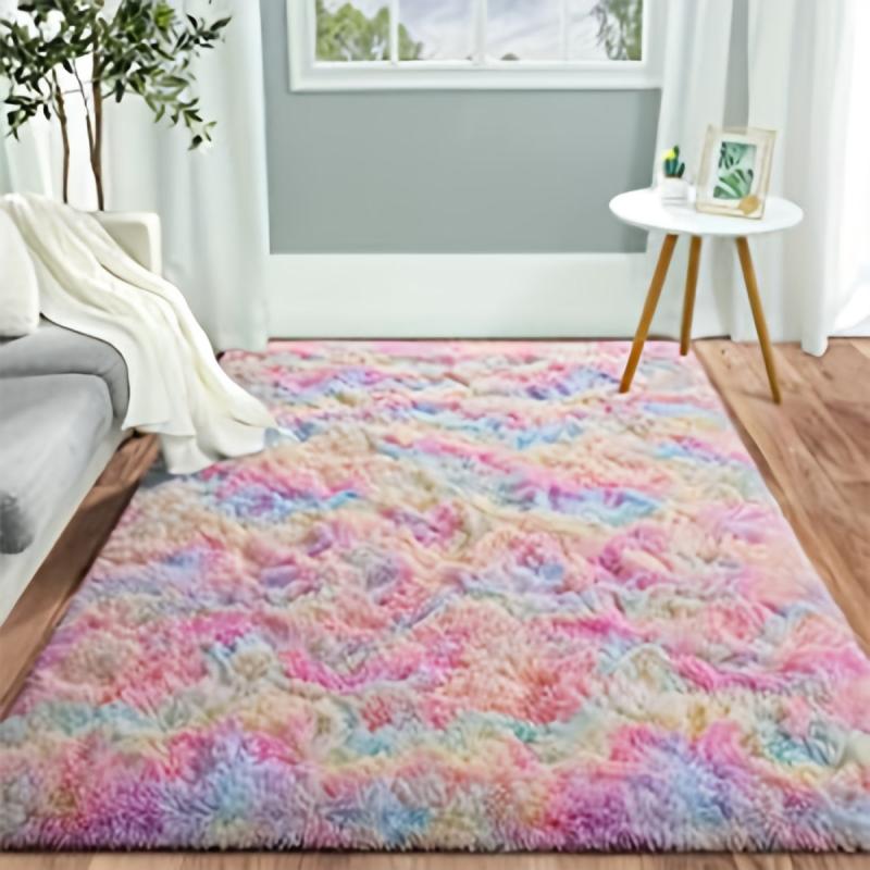 Shag Area Rug Tie Dyed Soft Plush Carpet