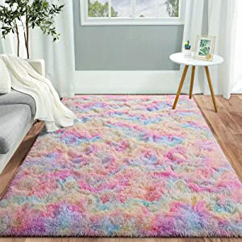 Shag Area Rug Tie Dyed Soft Plush Carpet