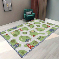 Colorful Car Rug Play Mat for Kids Non Slip Perfect for Bedroom and Kid Rooms