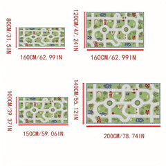 Colorful Car Rug Play Mat for Kids Non Slip Perfect for Bedroom and Kid Rooms