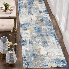 Modern Abstract Runner Rug Machine Washable Soft Mat