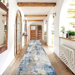 Modern Abstract Runner Rug Machine Washable Soft Mat