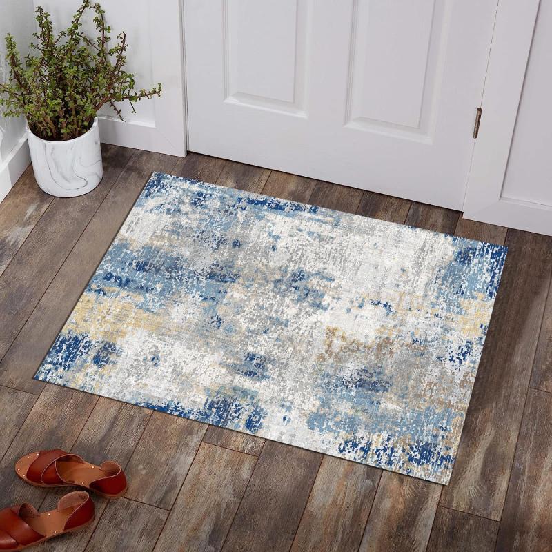 Modern Abstract Runner Rug Machine Washable Soft Mat