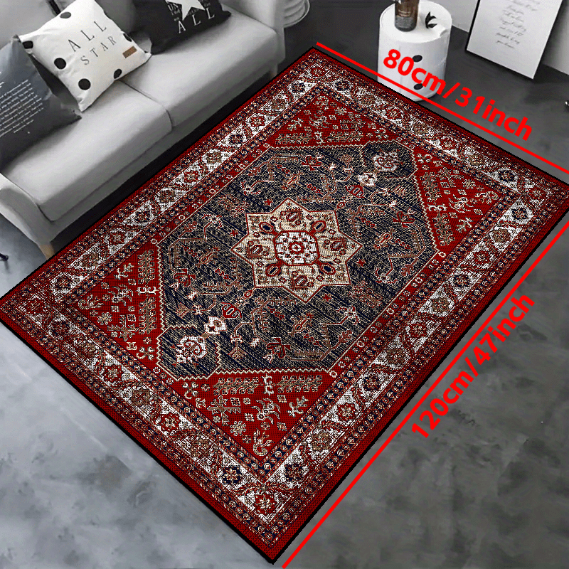 Vintage Boho Area Rug Non-Slip Stain Resistant Persian Carpet