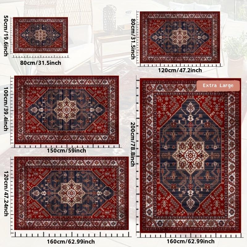 Vintage Boho Area Rug Non-Slip Stain Resistant Persian Carpet