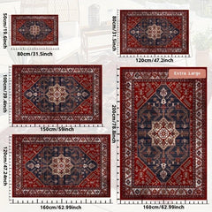 Vintage Boho Area Rug Non-Slip Stain Resistant Persian Carpet