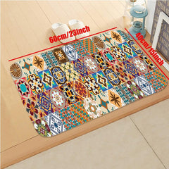 Bohemian Non Slip Kitchen Floor Mat Waterproof Machine Washable