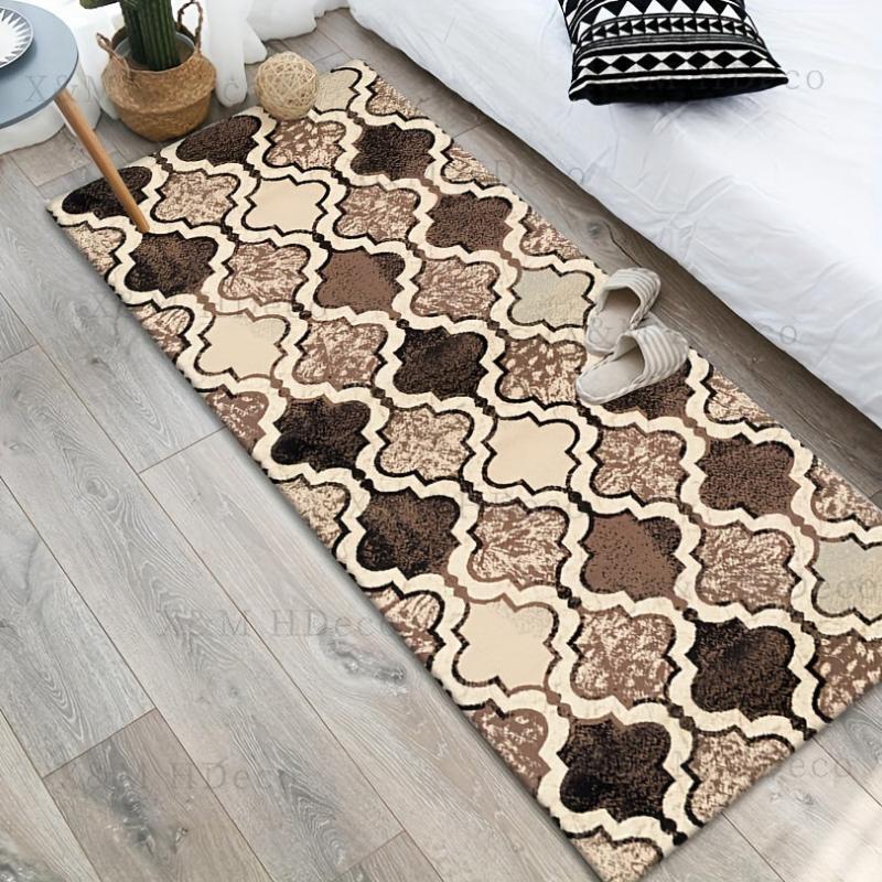 Non Slip Brown Morocco Floor Mat Laundry Room Decor