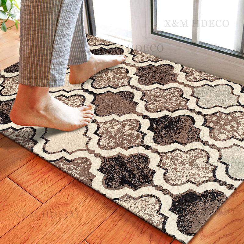 Non Slip Brown Morocco Floor Mat Laundry Room Decor
