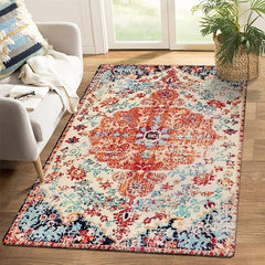 Vintage Persian Area Rug for Living Room Bedroom Boho Kitchen Non-slip Mat