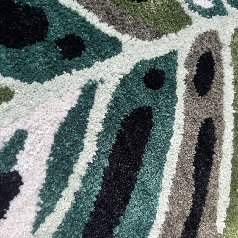 Green Plants Print Bath Floor Mat Non Slip Bathroom Rug