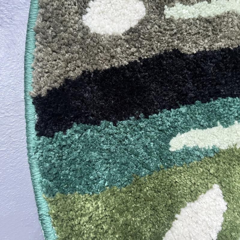 Green Plants Print Bath Floor Mat Non Slip Bathroom Rug