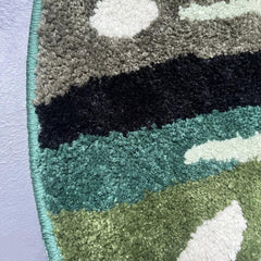 Green Plants Print Bath Floor Mat Non Slip Bathroom Rug