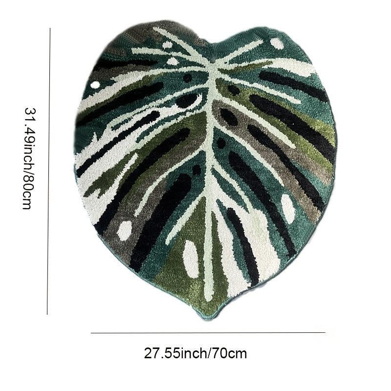 Green Plants Print Bath Floor Mat Non Slip Bathroom Rug
