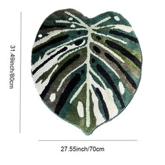 Green Plants Print Bath Floor Mat Non Slip Bathroom Rug