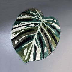 Green Plants Print Bath Floor Mat Non Slip Bathroom Rug