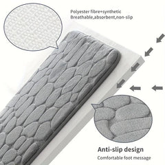 Stone Embossed Carpet Home Floor Mat Kitchen Bathroom Non Slip Mat
