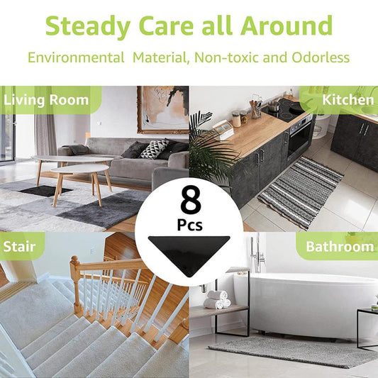 8pcs Rug Gripper Non Slip Rug Pad for Area Rugs Non Skid Reusable